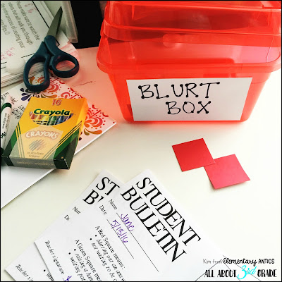 The Blurt Box- This classroom management strategy can help stop those blurters and caller outers in your classroom!