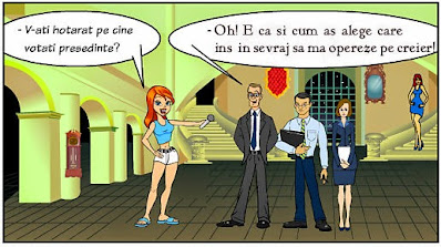 exista democratie? V-ati hotarat pe cine votati? - Oh! E casi cum as alaege care ins in sevraj sa ma opereze pe creier.