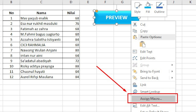 Membuat Tombol Print Preview Di Excel