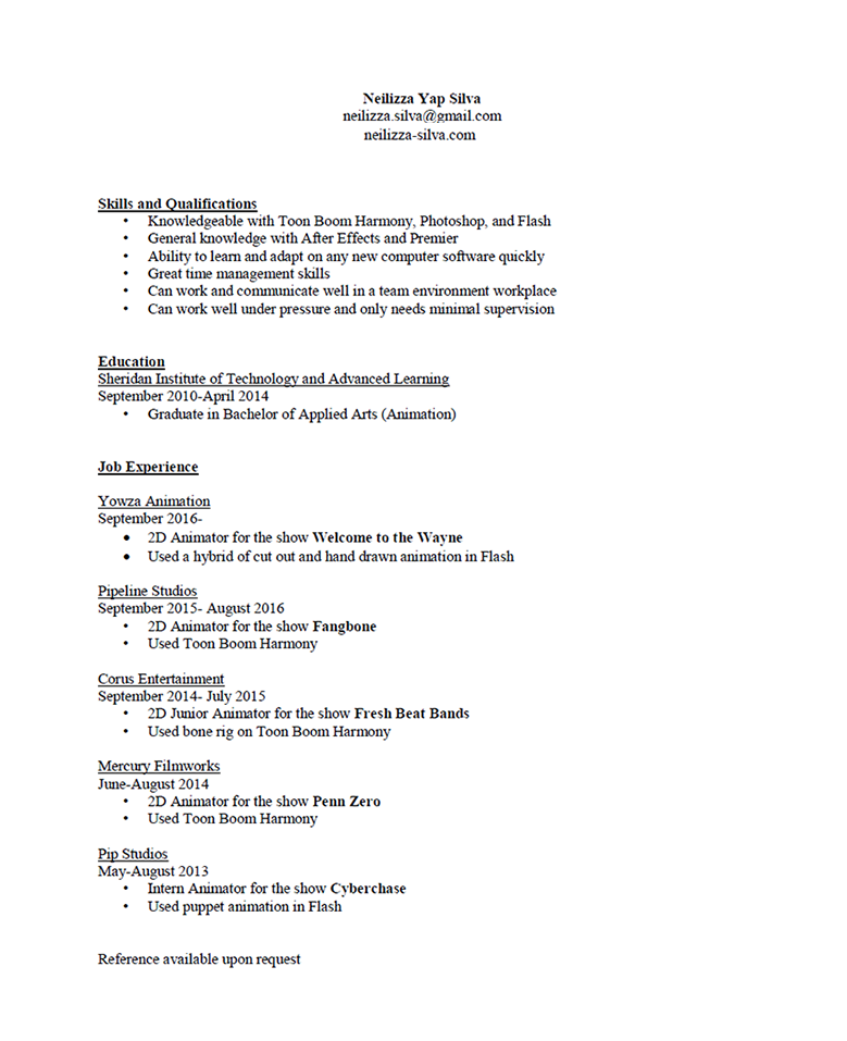 2d Animator Sample Resume Professional 2d Animator Templates