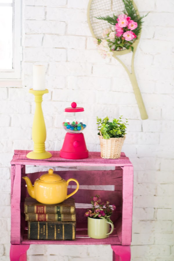 Mueble con caja de fruta diy