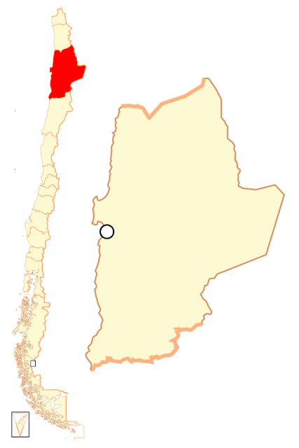 Mapa de localização da região de Autofagasta - Chile