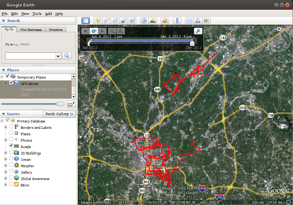 Mapping GPS Tracks in Google Earth