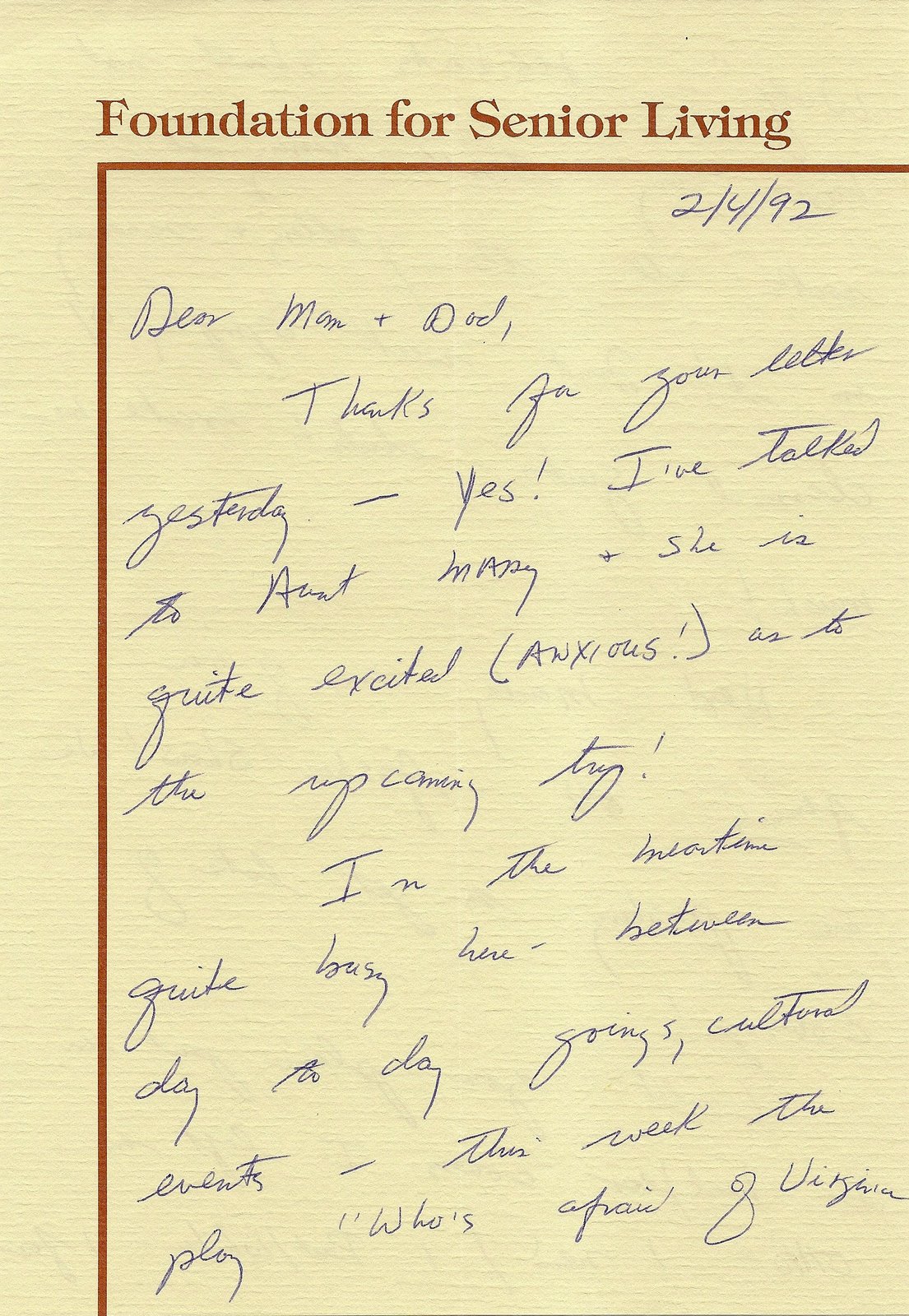 Uibles: A Family Blog: Roberta's letter to Mom/Dad 2/4/92