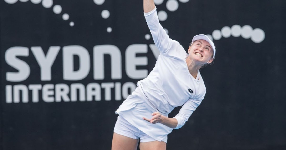 Aliaksandra Sasnovich in White Dress at 2019 Sydney International