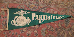 parris island wwii pennant flag camp march