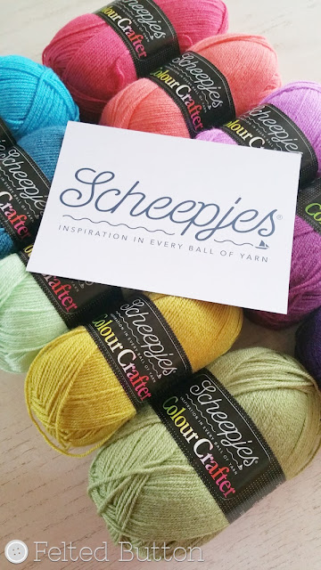 Scheepjes Colour Crafter used in Skittles Blanket free crochet pattern by Susan Carlson of Felted Button