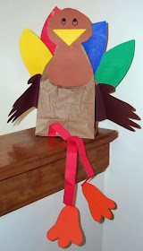 shelf sitting paper bag turkey activity craft