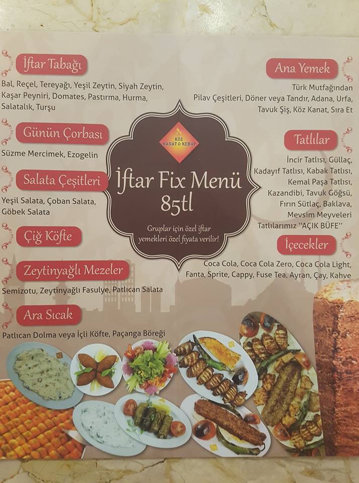 Koz Kanat Restaurant Atasehir Istanbul Iftar Menusu Mekan Arama Motoru Ne Kadara Yenir