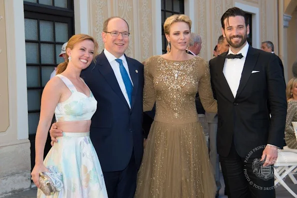 Prince Albert and Princess Charlene of Monaco held a reception for actors at the Prince's Palace