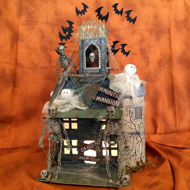 Bats In The Belfry Haunted Mansion for DecoArt Challenge using DecoArt Media products