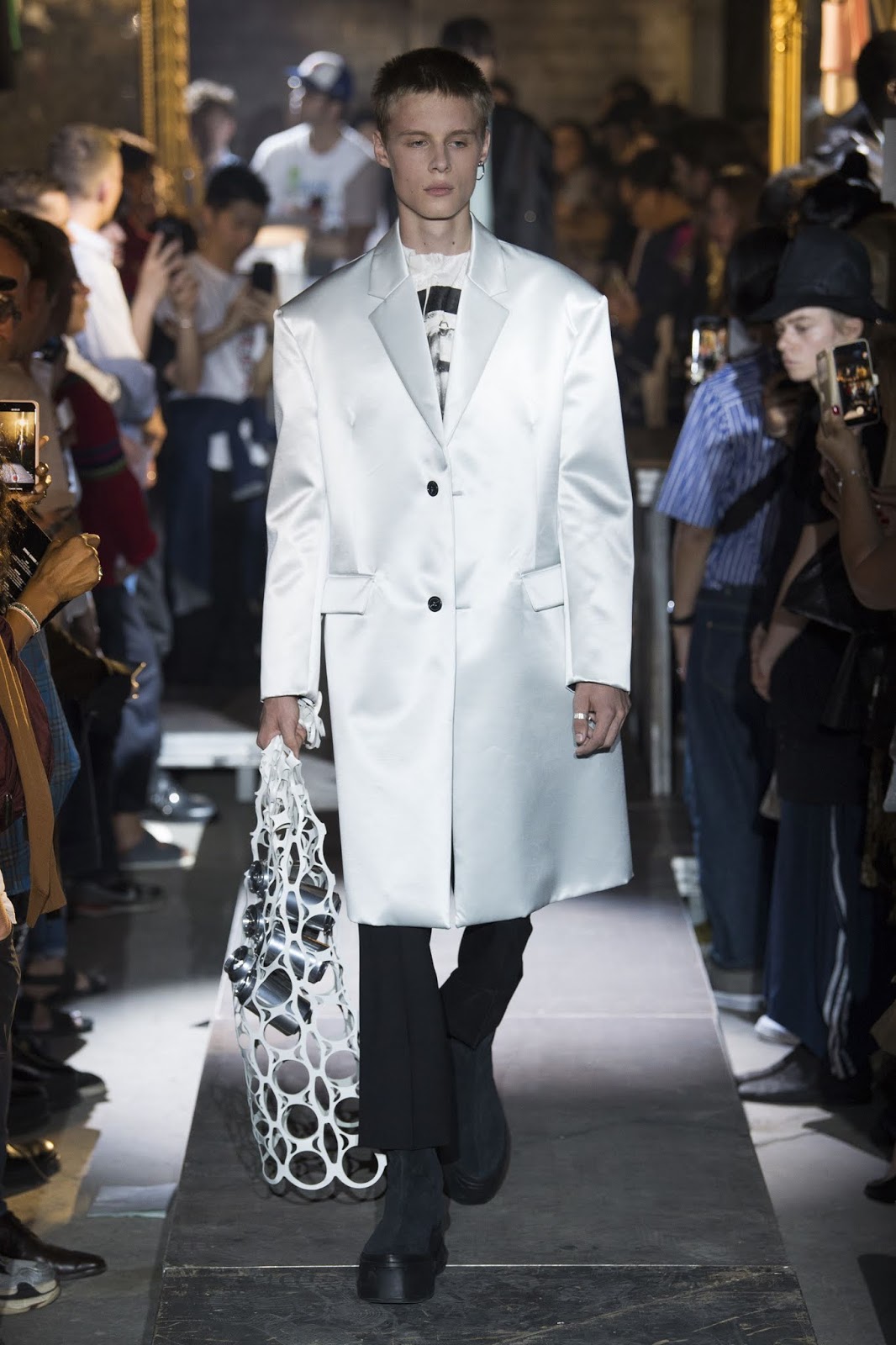 raf simons satin coat