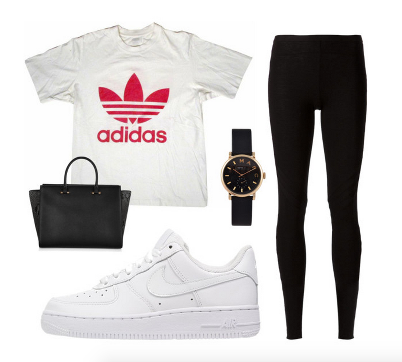 cute outfits with white air force ones