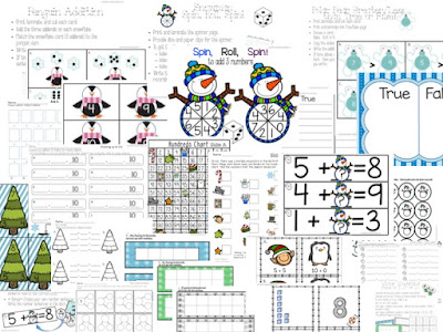 Stickers and Stars:: Winter Math Centers and a Freebie