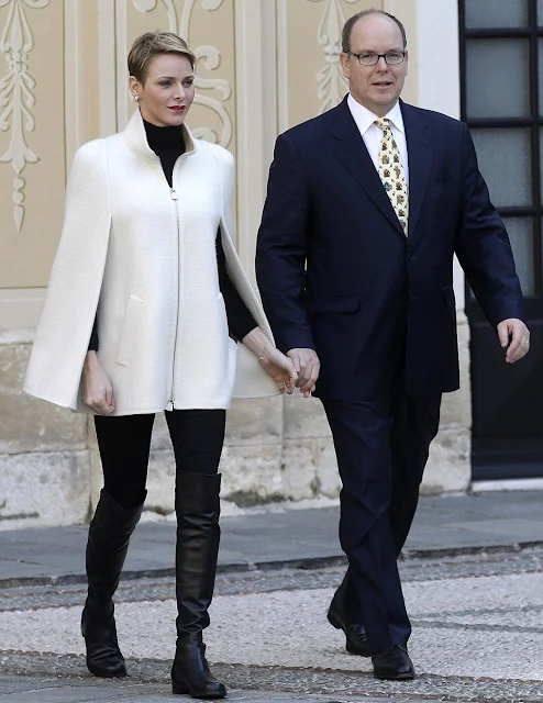 Prince Albert II of Monaco and Princess Charlene of Monaco, Camille Gottlieb and Louis Ducruet attend the Christmas gifts distribution