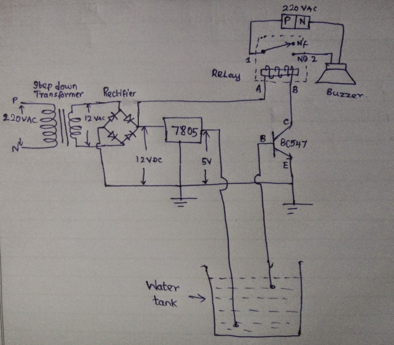 Simpler Electronics: How to make WaterTank Overflow Alarm Circuit?