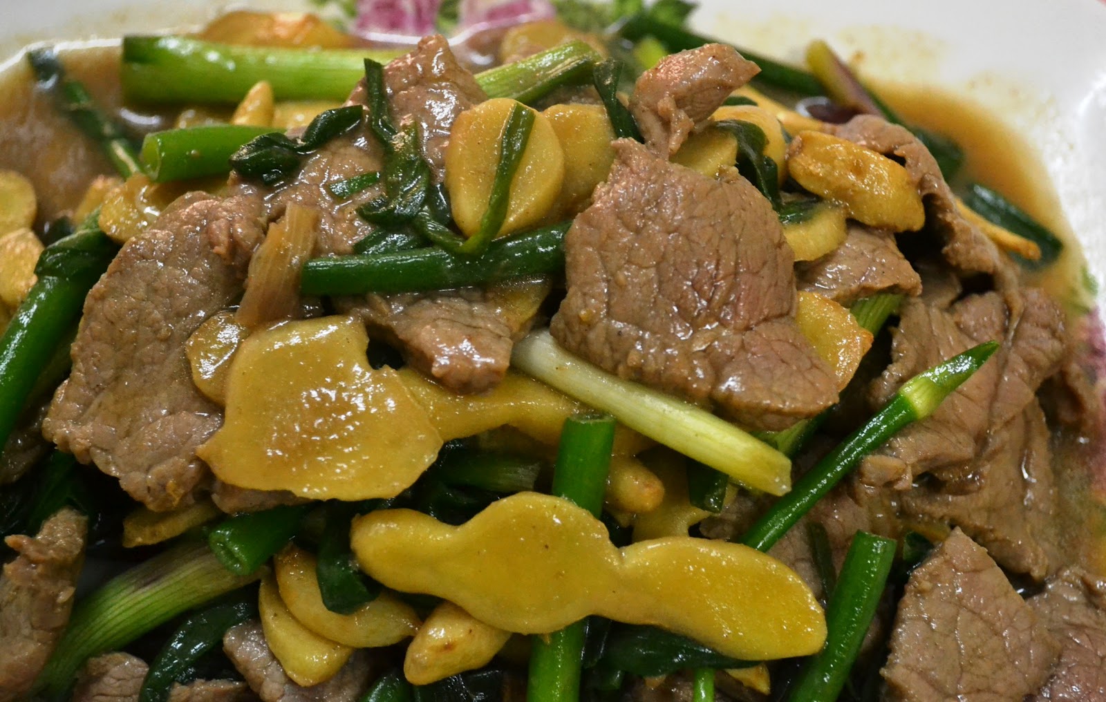 Food@Home Sweet Home: Beef with ginger and spring onion (姜葱牛肉)