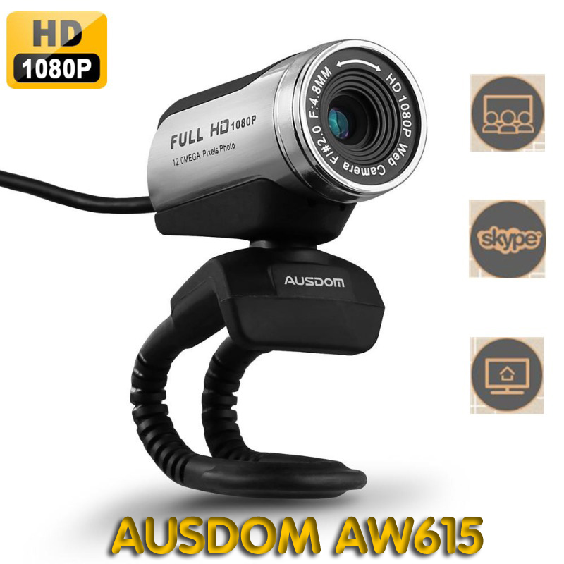 Tecno Asiático Web Cam AUSDOM AW615 HD 1080P