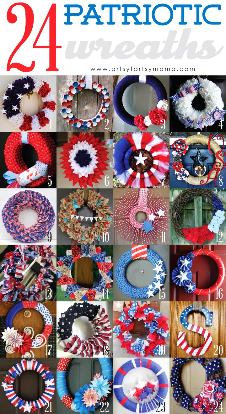 24 DIY Patriotic Wreaths #4thofJuly #wreath