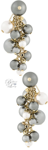 ♦Lanvin pearl embellished drop earrings #pantone #jewelry #grey #brilliantluxury