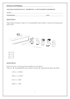 avaliacao diagnostica matematica 2 ano