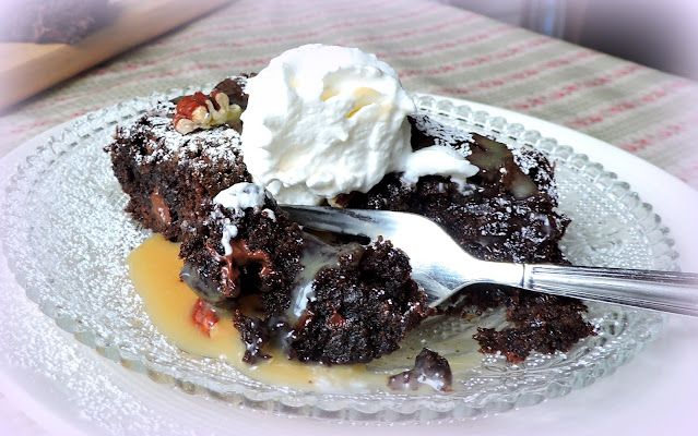 Mochachino Brownies with White Mocha Sauce