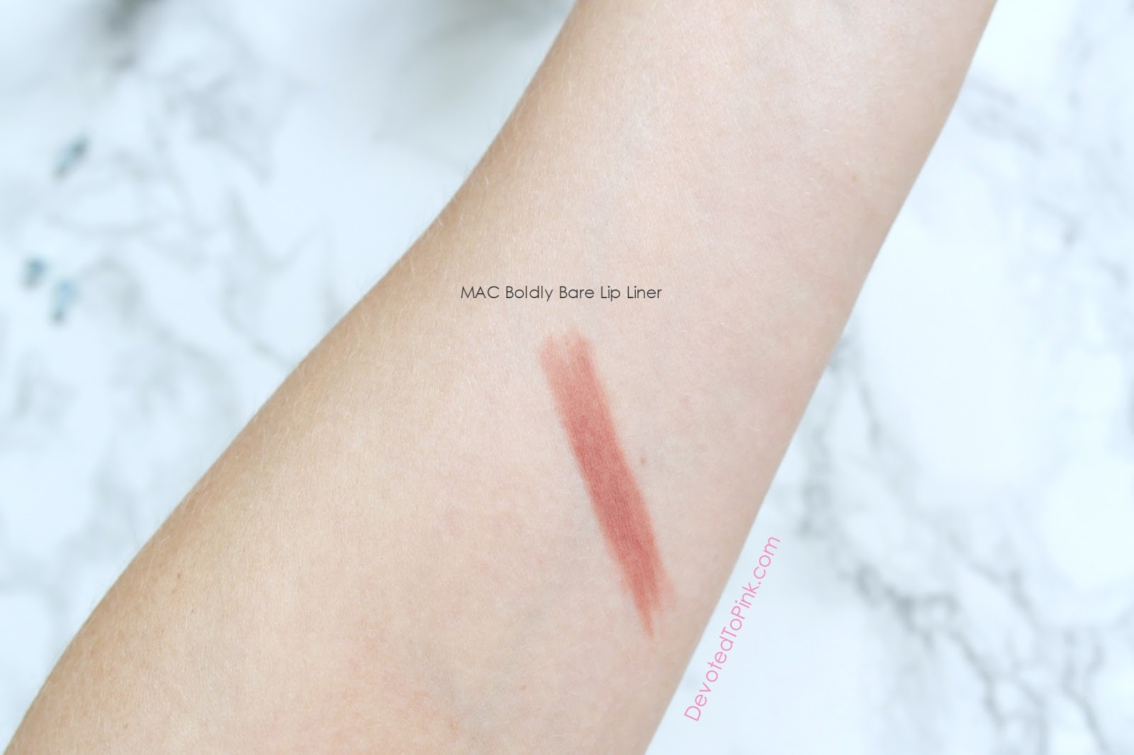 MAC Boldly Bare lip liner, swatches, beauty blogger, review 