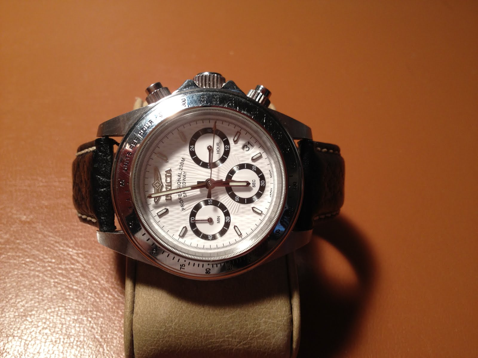 Gentleman Horologist: Invicta Speedway - White face - Black leather ...