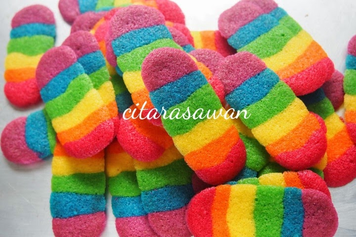 Biskut Lidah Kucing Pelangi Original Citarasawan Resepi