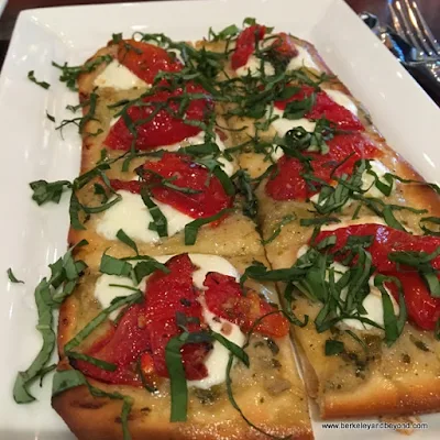 artichoke-caper flatbread at We Olive & Wine Bar in Los Gatos, California