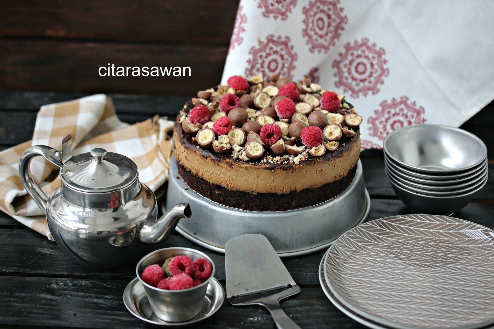 Kek Keju Coffee Brownie / Coffee Brownie Cheesecake ...