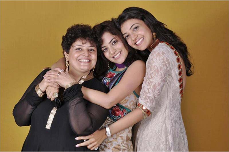 Kajal Aggarwal and Nisha Aggarwal with their mom, Kajal Aggarwal with her mother