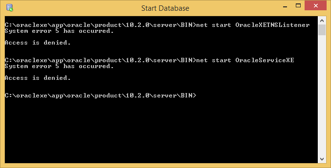 start database