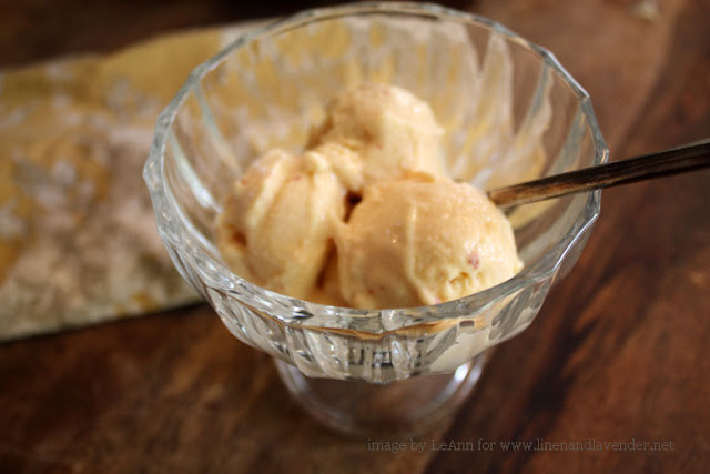 Homemade Peach Gelato, l&l at home, image by LeAnn for linenandlavender.net