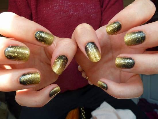 2. Easy Gold and Black Nail Art - wide 5