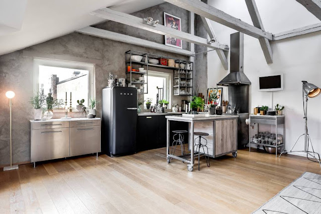 Charming attic with industrial vibes in Stockhom