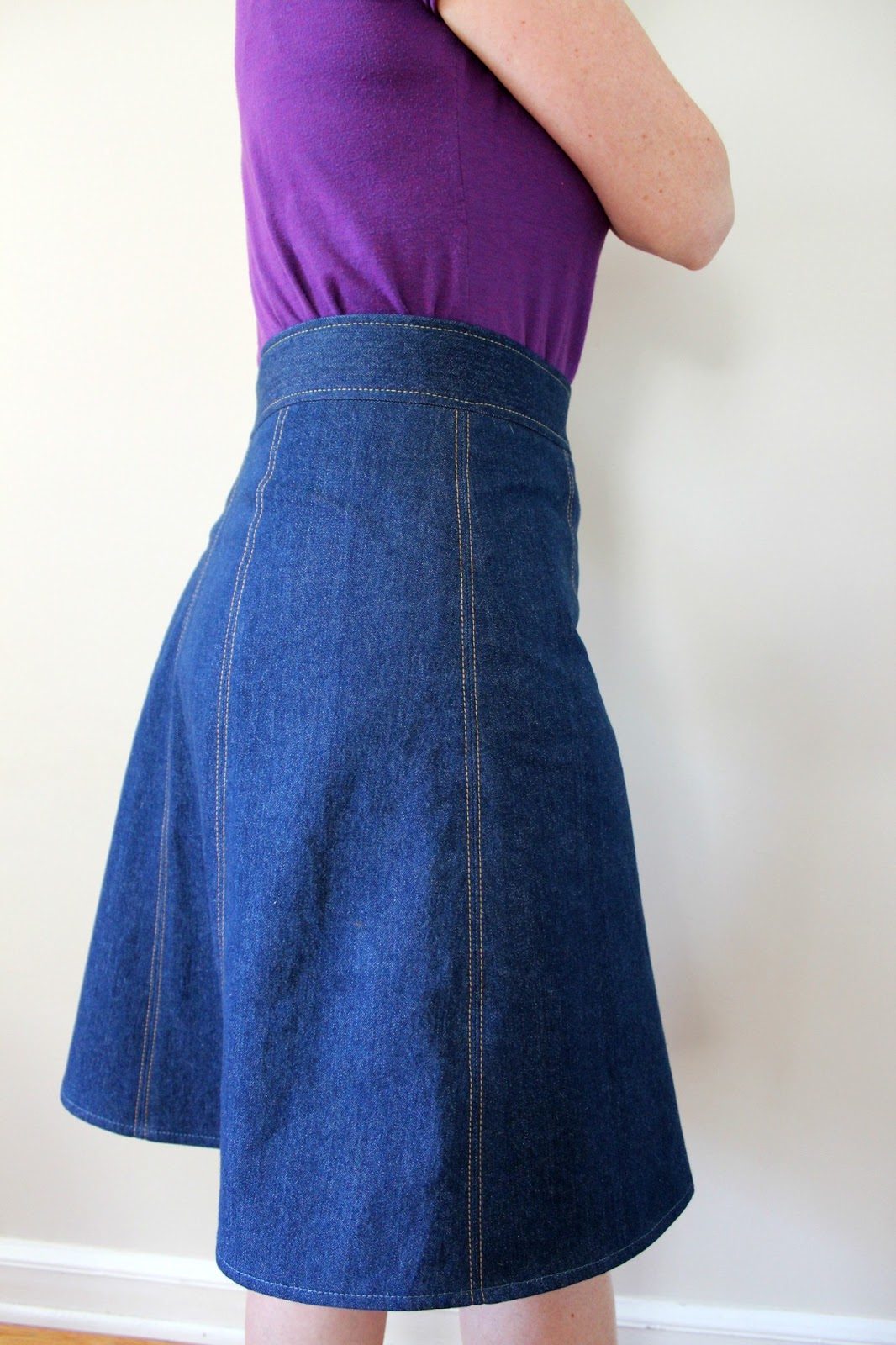 A Sewing Life Butterick 5649 Button Front Denim Skirt