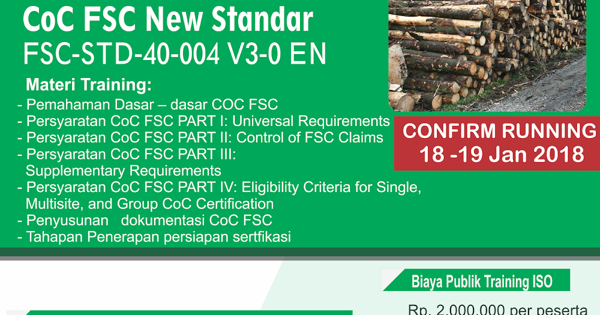Training CoC FSC New Standar FSCSTD40004 V30 EN Sustainability