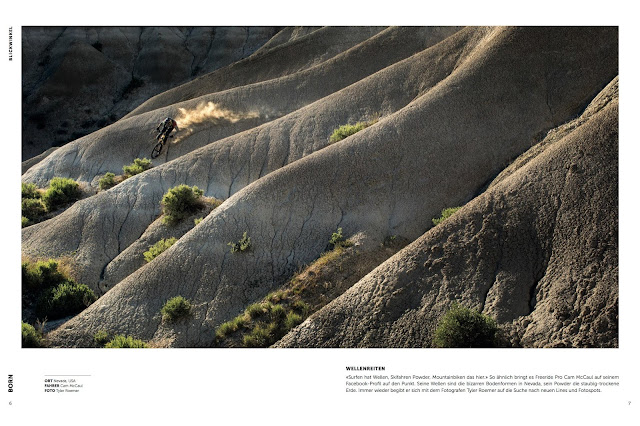 Cam McCaul free rides down a line while filming for a video part for Trek Cycles. 