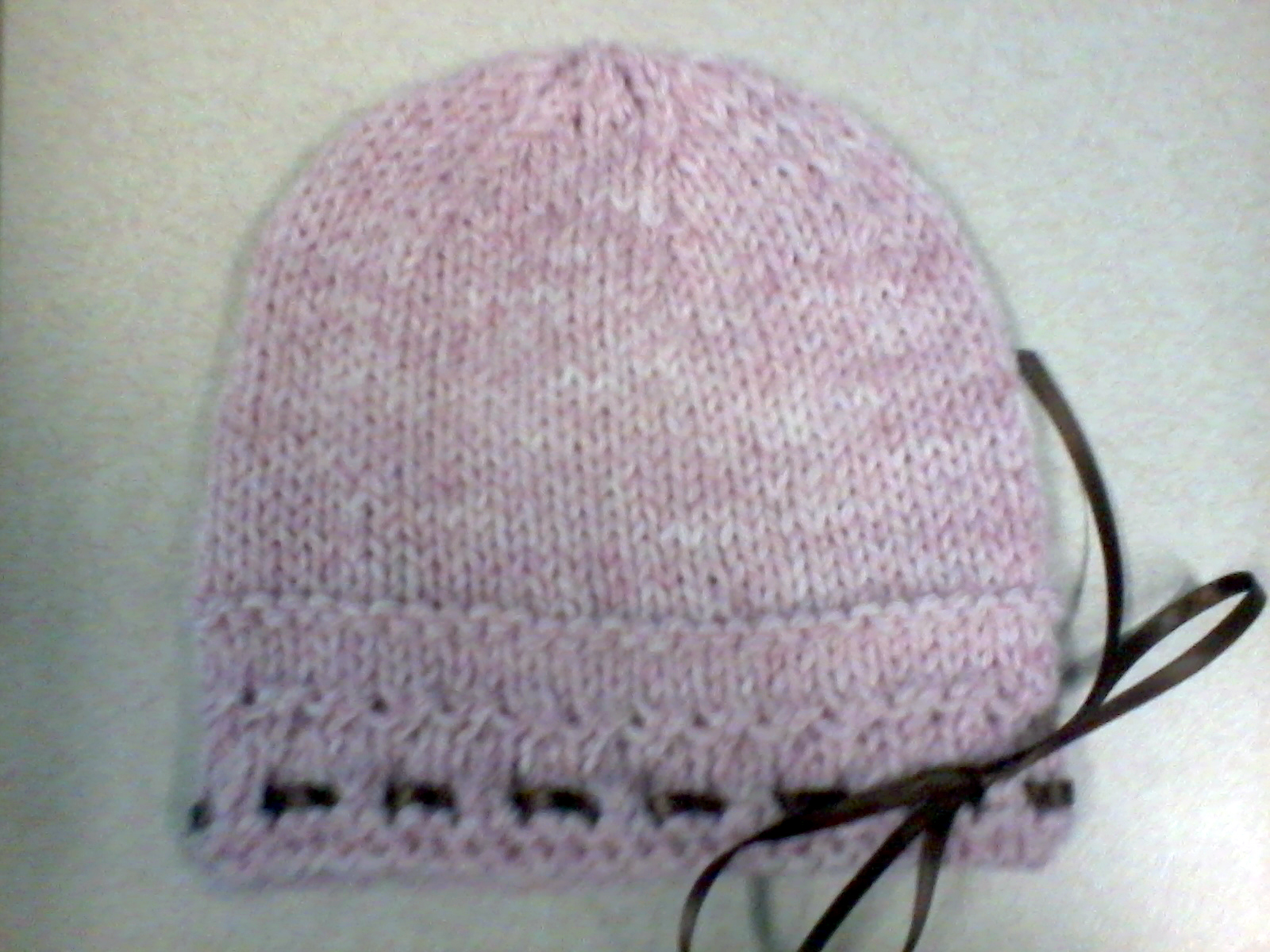 Ashley Knits Newborn ribbon hat pattern