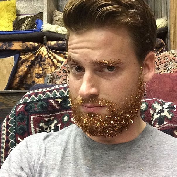 barbas para homens, barbas com glitter