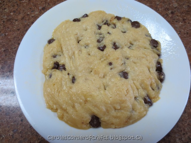 Carole's Corner of Crafts: Recipe - Single Serving Chocolate Chip Cookie