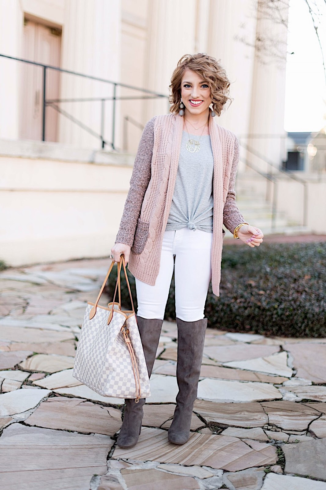 How to style white jeans in the winter - Click through for the full post on Something Delightful Blog!