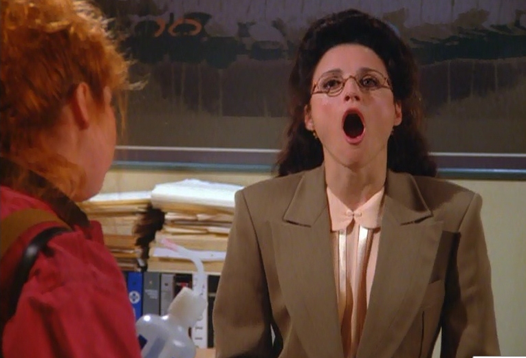 Julia Louis Dreyfus hot cleavage on SEINFELD.