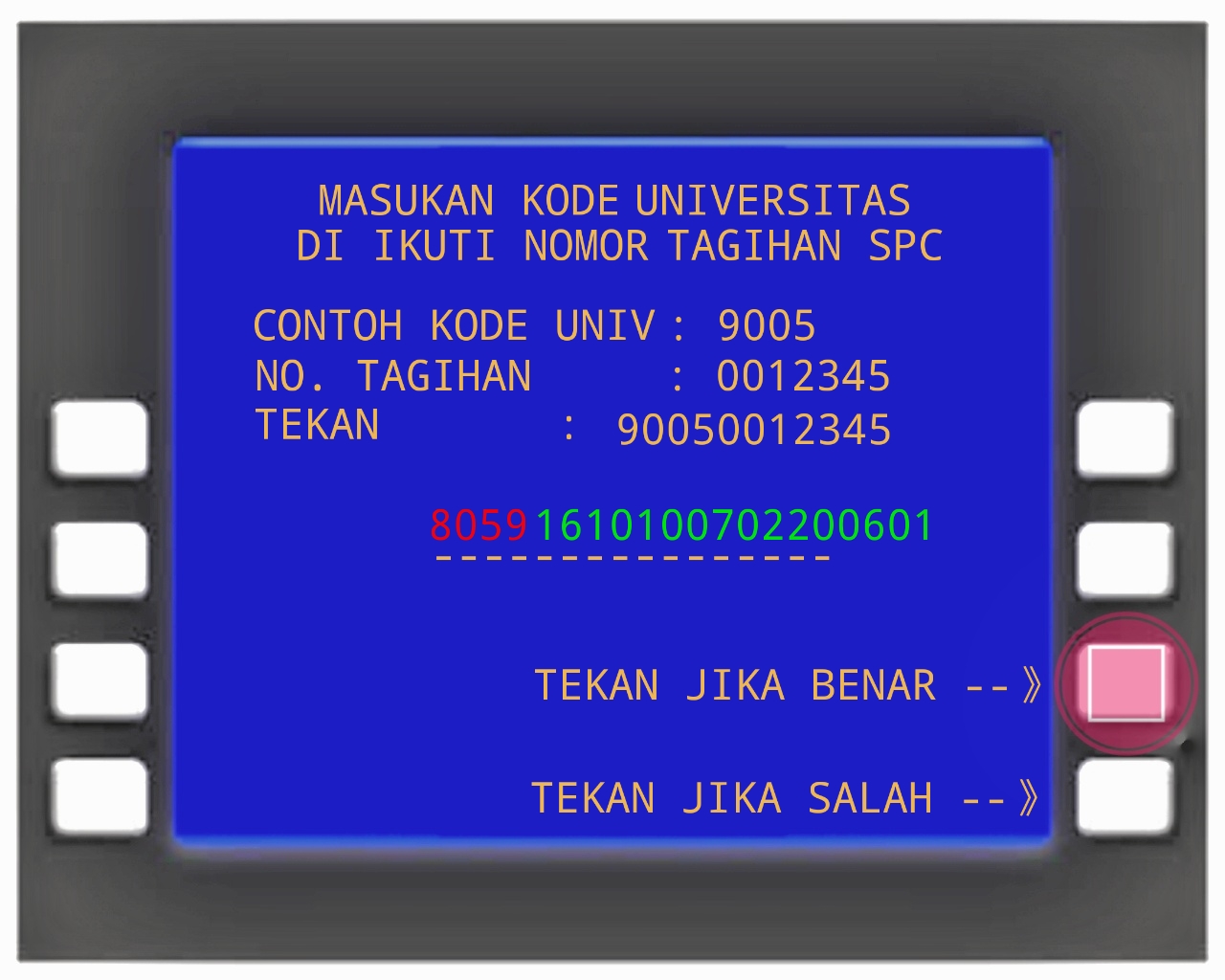 Petunjuk Pembayaran Yayasan Sasmita Jaya Via Atm Bni