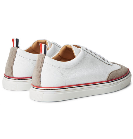 White Gets Interesting: Thom Browne Suede-Trimmed Full-Grain Leather
