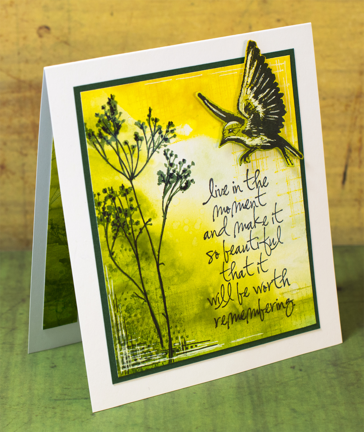 Card with painted background. Inspiration source: Creative Companion Vol III