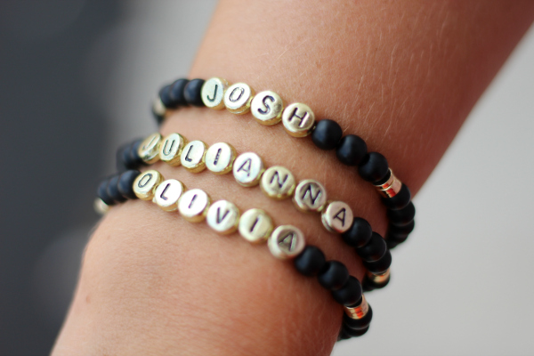 personalized name bracelets, handmade jewels, style on a budget, north carolina blogger, mom style