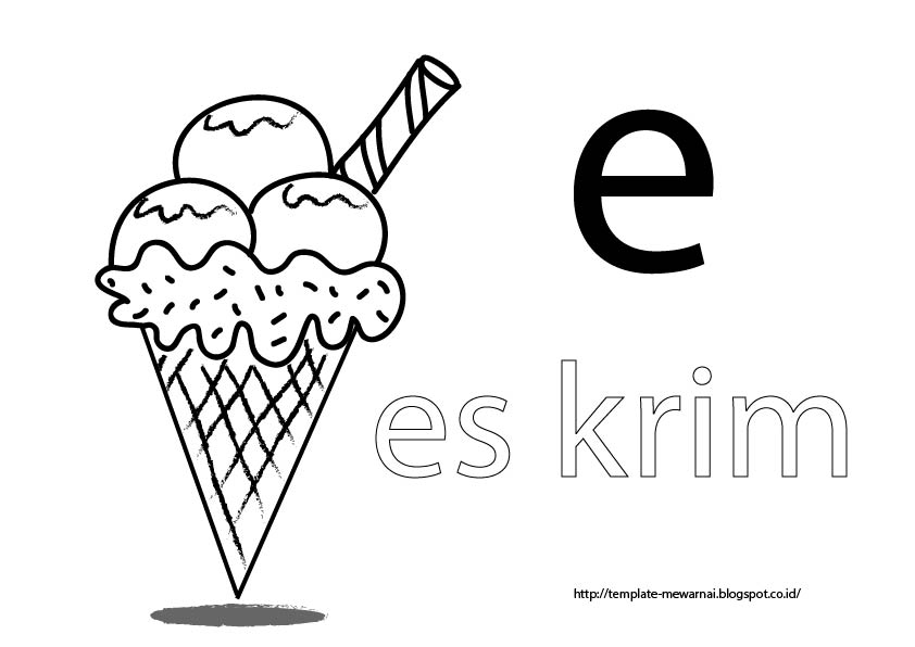 contoh mewarnai gambar es krim dengan cokelat sirup