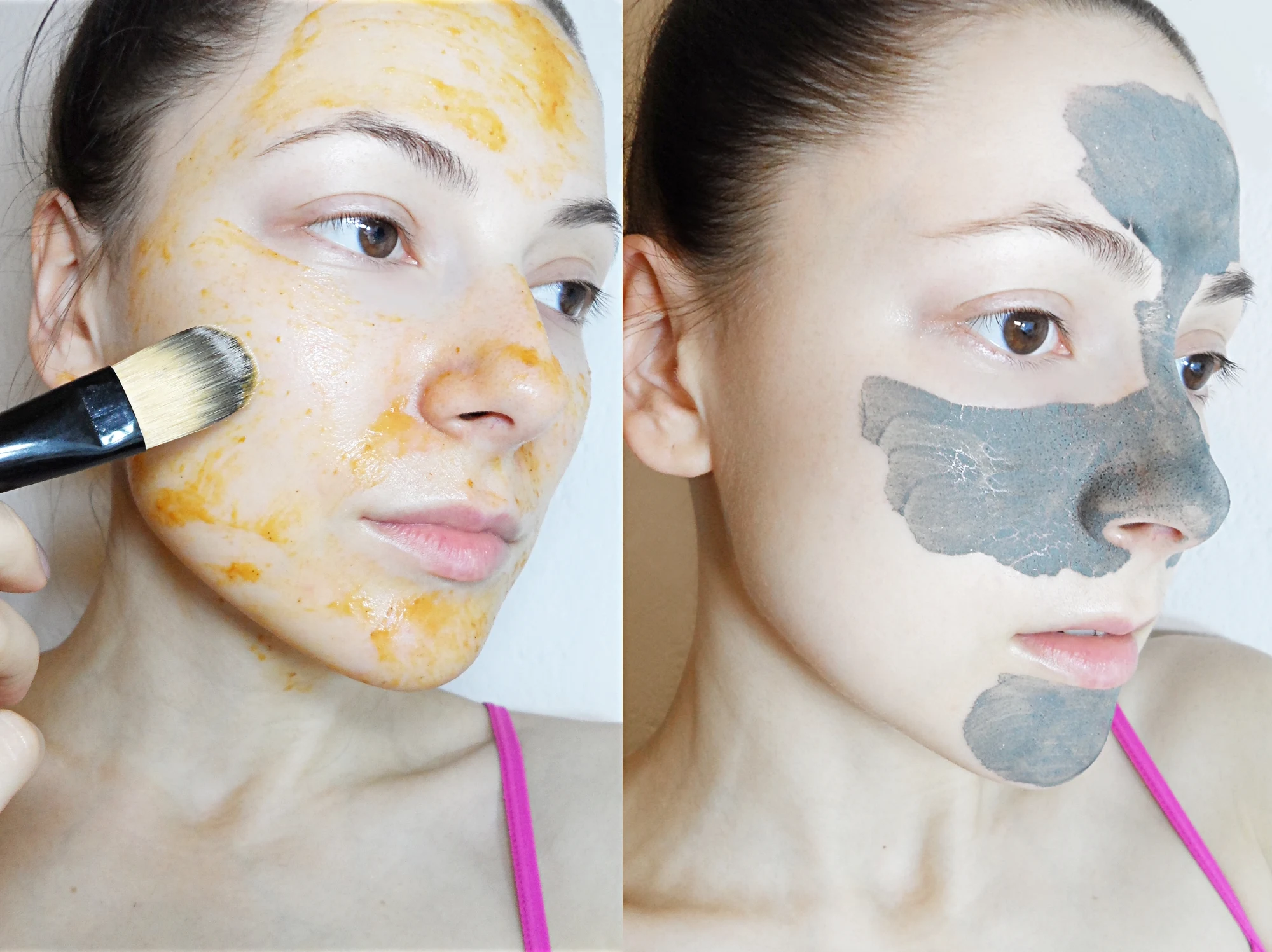 Blogger Liz Breygel demonstrates how to use two skincare face masks by Banish